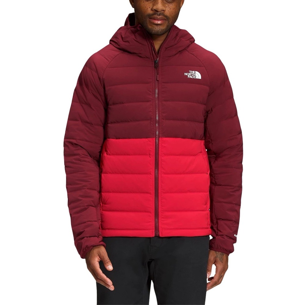 The North Face Men's XXL‎ Belleview Stretch 600 Down Hooded Jacket Cordovan/Red